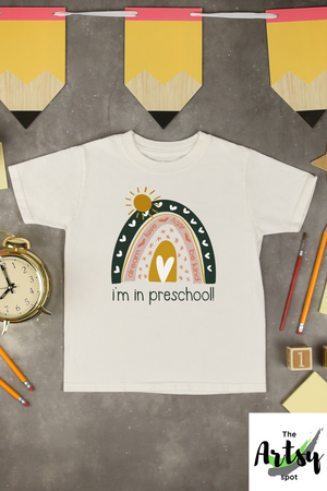1st day of Preschool shirt, I'm in preschool shirt, shirt for preschool kids, The Artsy Spot