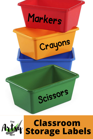 Classroom labels for storage bins great for classroom organization