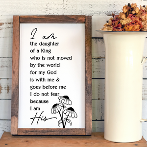 I am the daughter of a king wall print, Christian woman's office print, woman of faith wall print, wall decor for Christian woman