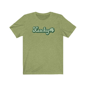 Lucky shirt, Lucky with Shamrock t-shirt, St. Patrick's Day shirt, green shirt for St. Patrick's Day
