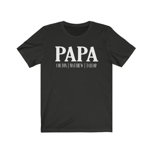 Papa shirt with names, gift for new papa, Christmas gift for Papa