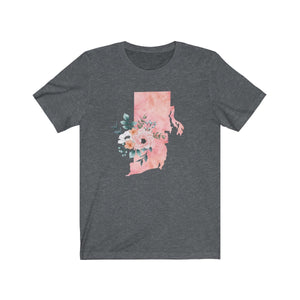 dark gray  Rhode Island home state shirt, Watercolor Rhode Island shirt, feminine Rhode Island T-shirt