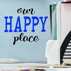 Our Happy Place wall vinyl decal, Reading Corner decor