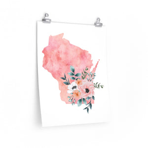 Home state of Wisconsin poster, Wisconsin wall art print, Wisconsin watercolor poster