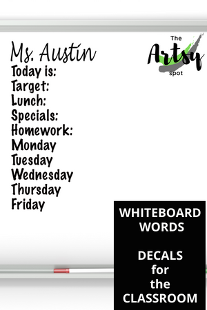 custom whiteboard decals | Days of the Week decal | school decals for whiteboard