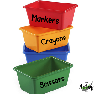 Storage tub decals, Labels for Storage bins and classroom cubbies