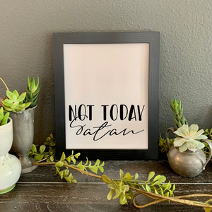 Not Today Satan Picture, Christian sayings wall art print