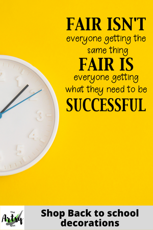 back to school decal, fairness quote decal