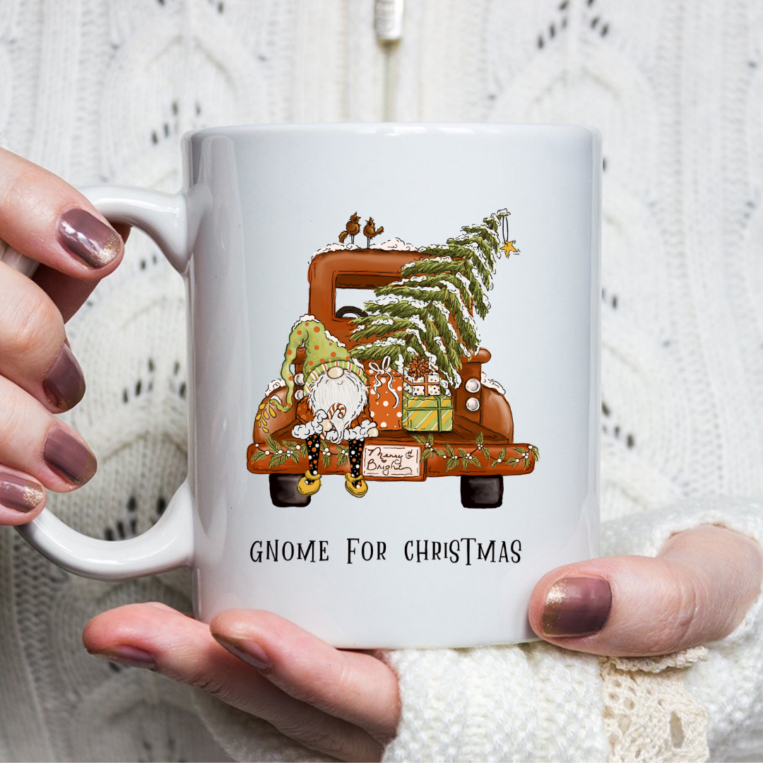 Three Christmas Gnomes ~ 11 oz Mug