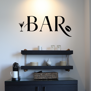 Bar decal, Coffee Bar decal, Bar with cocktail and coffee bean decal, Coffee bar sign decal for a coffee bar, wet bar decal