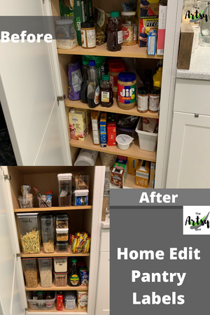 Before and after kitchen organization, Canister labels, pantry labels, kitchen labels, custom labels, home edit labels, home organization labeling, pantry decals