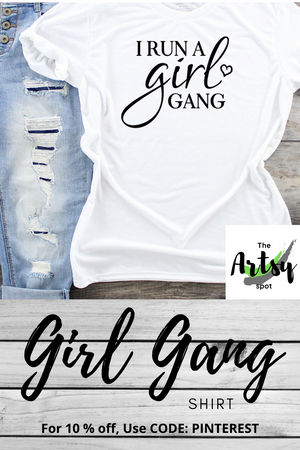 I run a girl gang shirt, Funny mom of girls shirt, Funny girl mom t-shirt