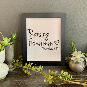 Raising Fishermen Matthew 4:19 picture, Christian family gift