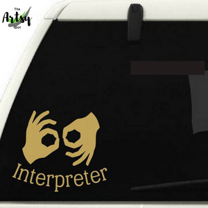 ASL Sign Language Interpreter Decal - asl gift - asl interpreter gift idea - gift for sign language interpreter - The Artsy Spot