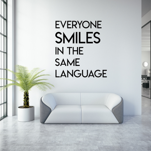 Everyone smiles in the same language wall decal, doctor office wall decal, Dentist office wall decor, Language Classroom decal