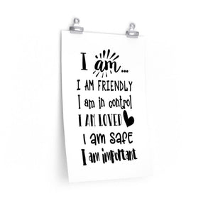 Positive affirmations poster, classroom wall decor, print for a child's bedroom