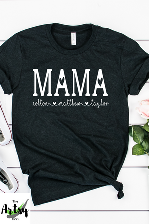 personalized Mama shirt with kid's names, Custom Mom shirt, Gift for mama, shirt for mama, Custom mama shirt, shirt for mom