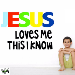 Jesus loves me this I know wall decal, Children's Ministry wall decor