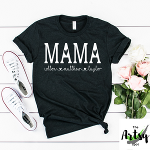 personalized Mama shirt with kid's names, Custom Mom shirt, Gift for mama, shirt for mama, Custom mama shirt, shirt for mom