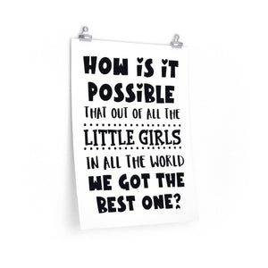 poster for a girl's bedroom, girl nursery wall decor, playroom, girl quote poster 