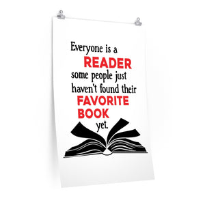 Everyone is a reader poster, reading wall print for a reading classroom,  School library wall decor, librarian poster, school office poster