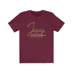 Jesus is the reason for the season shirt, Jesus shirt, Christmas shirt, Faith based apparel, Faith based Christmas t-shirt, maroon christmas t-shirt