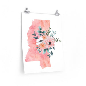 Mississippi home state poster, Mississippi watercolor, Mississippi wall art print
