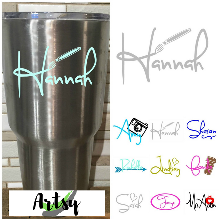 Custom NAME Decals for Tumblers