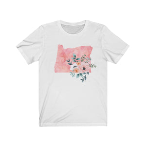 Oregon home state shirt, Watercolor Oregon shirt, White feminine Oregon T-shirt