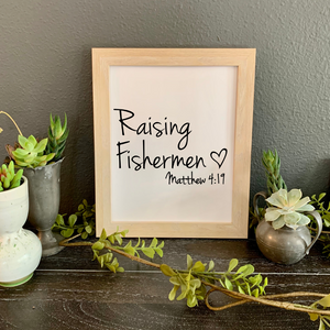 Raising Fishermen Matthew 4:19 picture,Christian adoption gift, gift for Christian parents