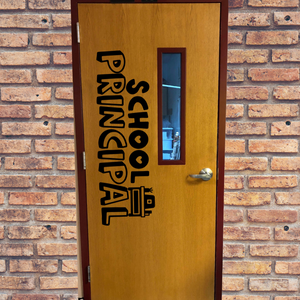 School principal door, School principal wall decal, School office decal