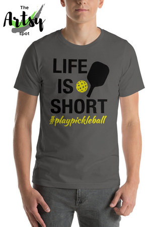 pickleball shirt, life is short play pickleball shirt, pinterest image