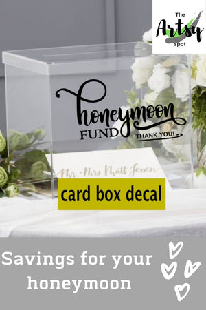 Honeymoon Fund Wedding Card Box Decal, Pinterest image