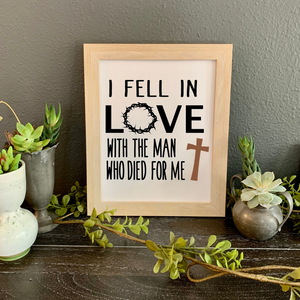 I fell in love with the Man who died for me picture, Christian Easter picture