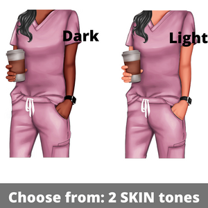 2 skin tone choices for coffee mug, light and dark