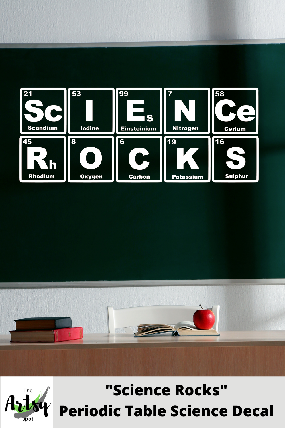 Science Rocks Decal with Periodic Table of Elements, Science wall decal ...