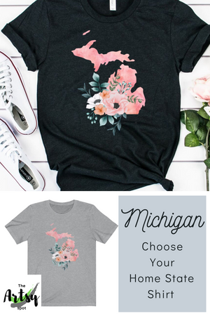 Michigan home state shirt - watercolor Michigan shirt