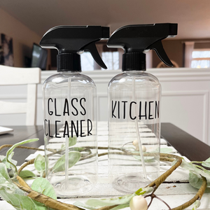 Custom Spray bottles for cleaning, Modern bathroom decor, glass cleaner bottle