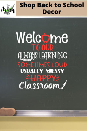 Back to school decor, Welcome decal for classroom decoration