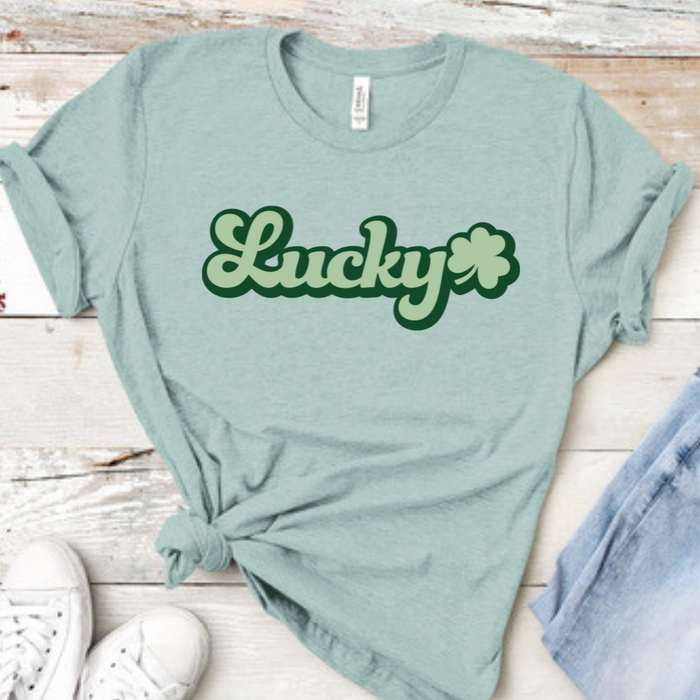 Lucky shirt, Lucky with Shamrock t-shirt