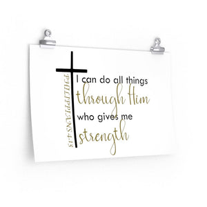 Philippians 4:13 wall art print, Christian housewarming gift