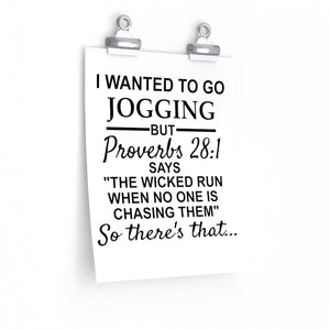 I wanted to go jogging ... poster, Funny gym poster, Gym quote wall art, Exercise picture, Home Gym decor poster, Funny running poster