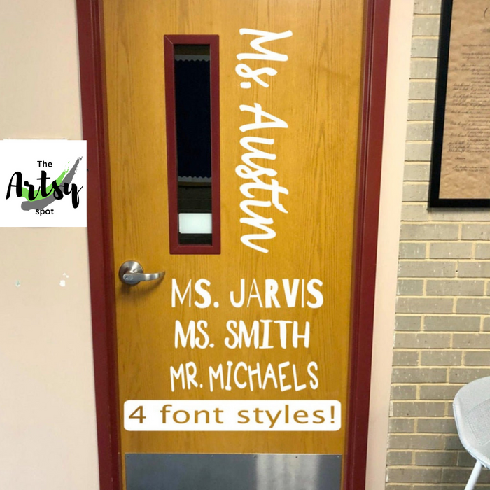 Teacher Name Door Decal