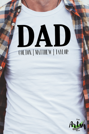 Pinterest picture of Personalized Dad shirt with Kid's names, Best Dad shirt, Father's day shirt for Dad with kid's names