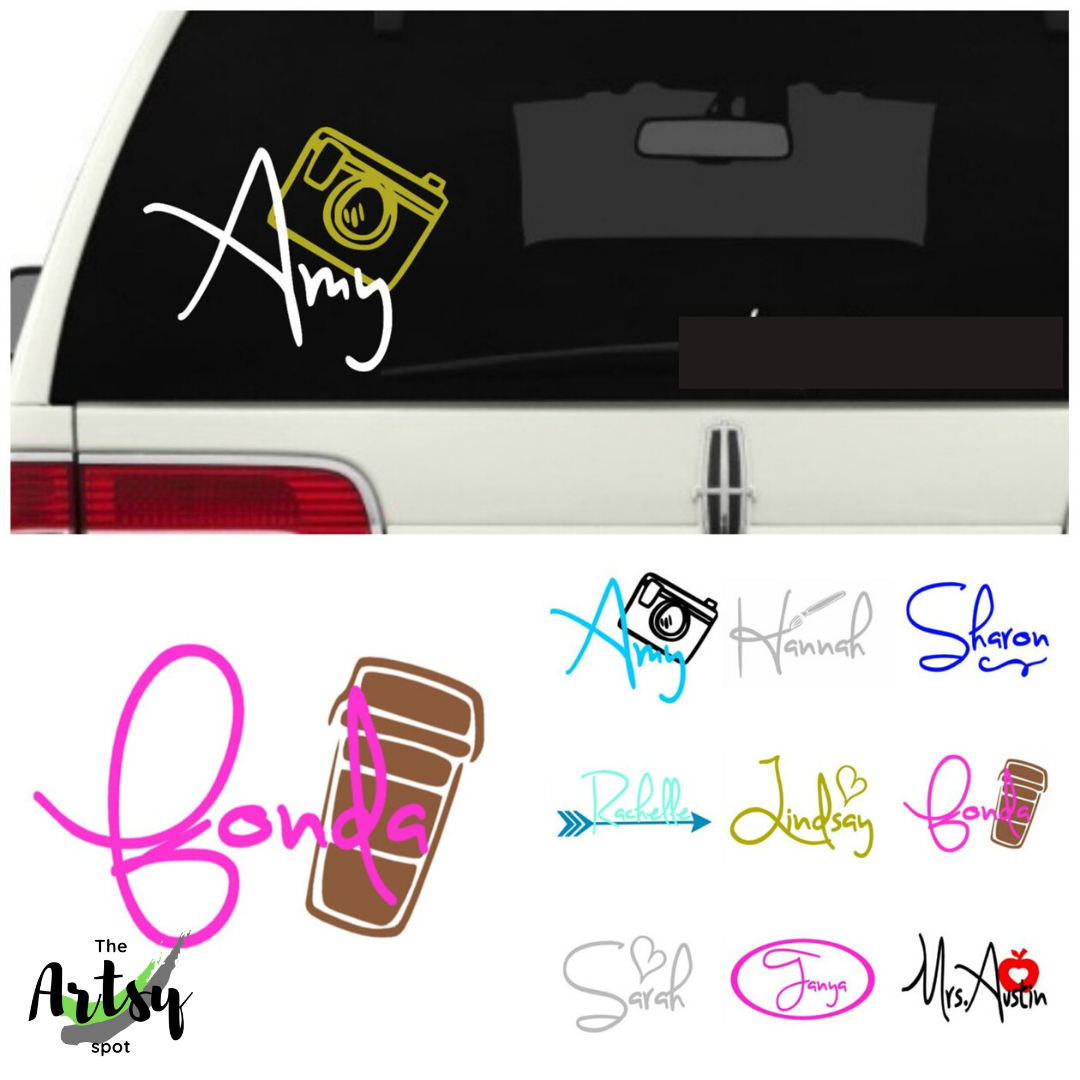 Vinyl Name Decal for Tumbler Cup, Laptop, School Supplies, Yeti Cup, and  More Vinyl Name Labels Are Water and Weather Proof 