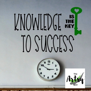 Knowledge is the key to success decal, Classroom wall decal, school decal