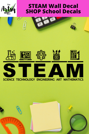 STEAM Decal, STEAM classroom decal, Science classroom decal, Science symbols decal, Math decal, STEM classroom