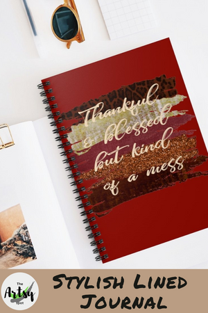 Thankful and Blessed but Kind of a Mess, Fall Notebook, Spiral Notebook, Fall bible study journal, Funny journal, notebook for journaling, funny Christian journal, busy mom journal, notebook for mom, journal for mom