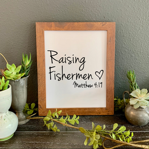 Raising Fishermen Matthew 4:19 picture, gift for Christian parents