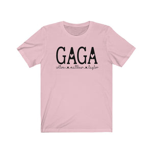Personalized Gaga shirt with grandkid's names, Gift for Gaga, MOther's day gift